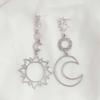 Retro Asymmetrical Sun & Moon Goddess Earrings