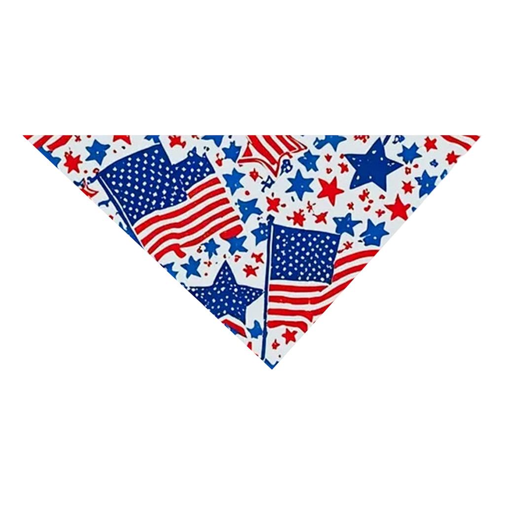 Pet Bandana with Distressed Flag Print Triangular Scarf for Dogs Adjustable Neck Accessory for Independence Day Outdoor Events