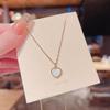 Ins Style Dongdaemun Mother-of-Pearl Titanium Steel Necklace - Simple Niche, Cold Classic Clavicle Chain for Women
