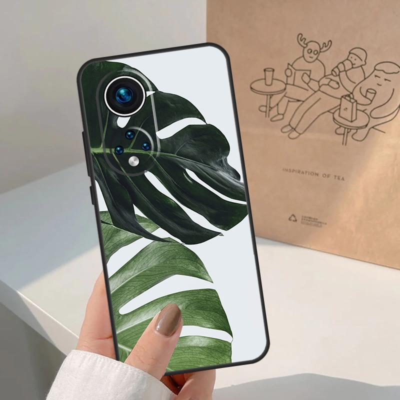 Leaves Monstera Green For Honor Magic 8 Pro 7 6 5 Lite Case For Honor Win RT 200 400 50 70 90 X8b X9a X9b X9c X9d