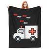 Paramedic Ambulance Wee Woo Print Blanket Flannel Sofa Throw Blanket Warm for Couch Bedding Throws Bedspread Quilt