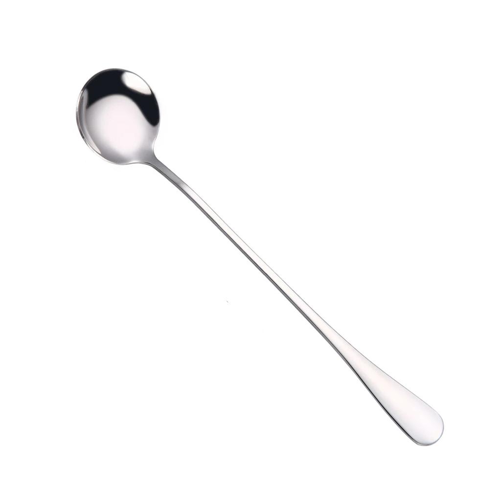 Kitchen Solid Color Stainless Steel Coffee Spoon With Long Handle Scoops Dessert Tea Spoon Accessories Tableware Supplies Tools