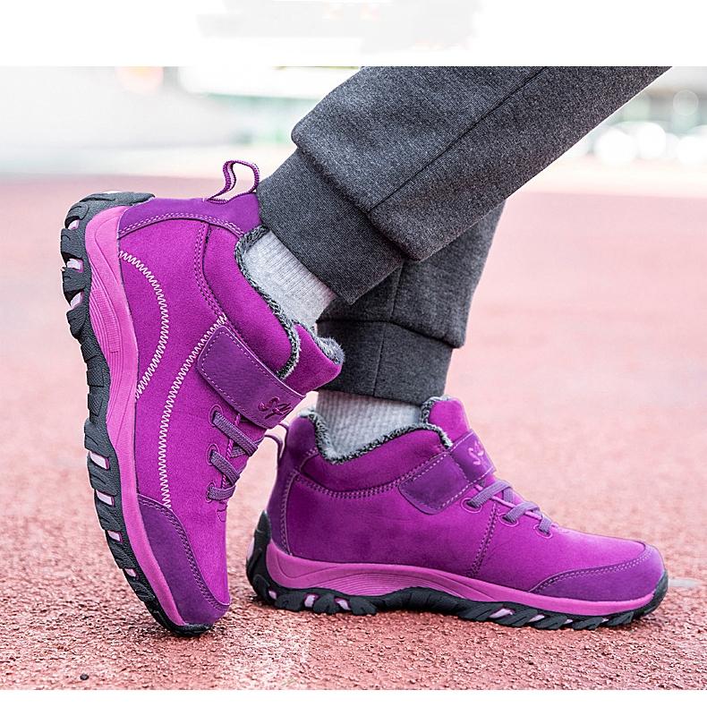 Women Winter Velvet Snow Boots Casual Lace Up Warm Outdoor Cotton Shoes Large Thick Anti Slip Sport Shoe 35-45