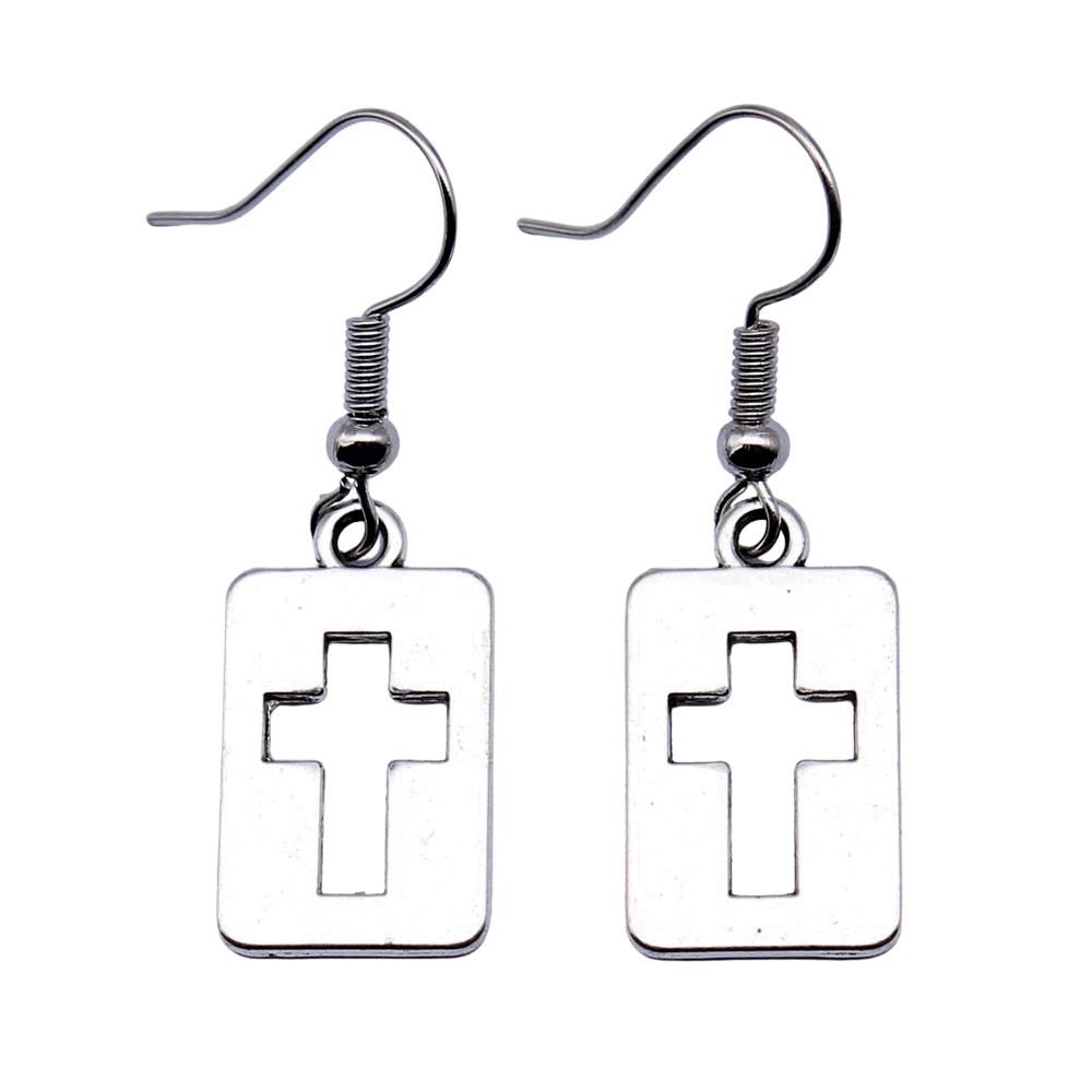 Cross Dangle Earrings Minimalist Gothic Christian Symbol Drop Earrings Girl Jewelry