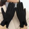Thick Winter Suede Gloves Soft Women Cycling Mittens Gift Pu Leather Gloves  Autumn