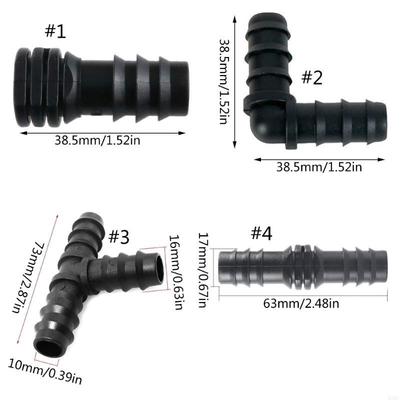 8Pcs Drip Irrigation Straight Fittings Barbed Locking Butt Joint Connectors 16mm Drip Tape Tubing Sprinkler Systems