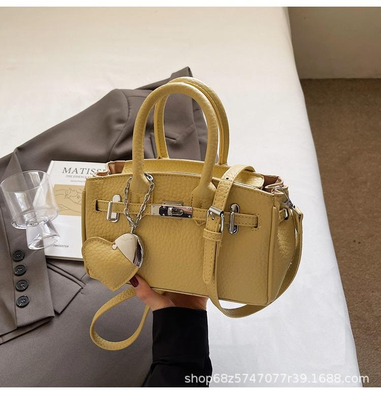 High-end Hand-held Small Bag Women's 2025 New Fashion Pebbled Kelly Bag Women's Commuter Shoulder Crossbody Bag