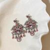High-End Silver Needle Diamond Oval Teardrop Stud Earrings – Retro Court Style, Light Luxury, Exquisite Craftsmanship for Women.