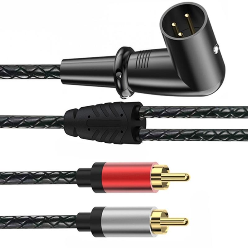 3Pin Male To 2RCA Male Splitter 3Pin To 2RCA Stereo Patching Sound Cable Interconnect Duplicator Cable Adapter