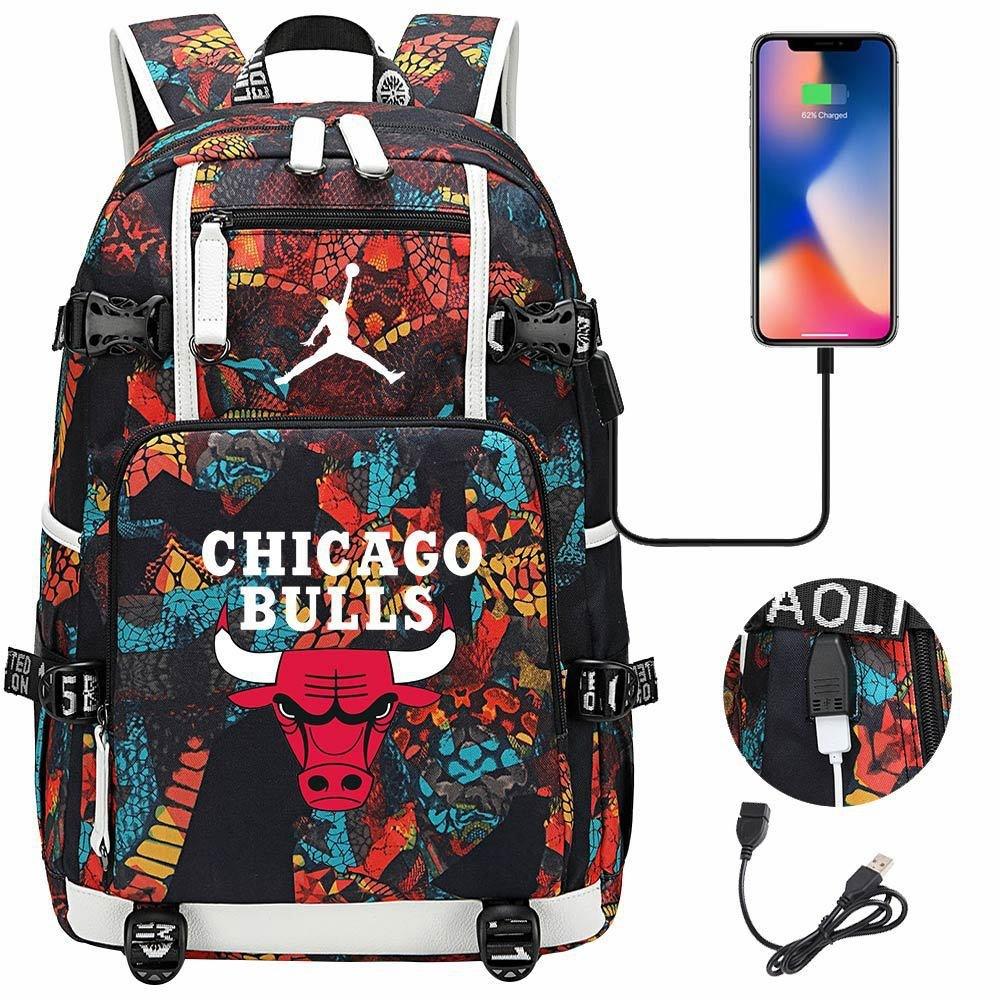Large Capacity USB Charging Backpack for Teenage Students Boys Girls Casual Travel Basketball Collection Bookbag