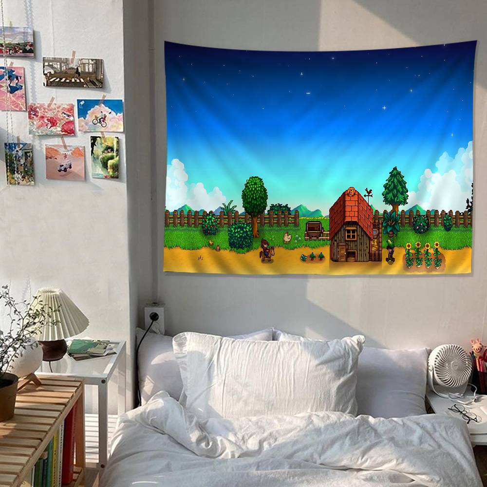 

Game SStardew Valley Anime Tapestry Hanging Tarot Hippie Wall Rugs Dorm Home Decor 74x94cm(29x37in)