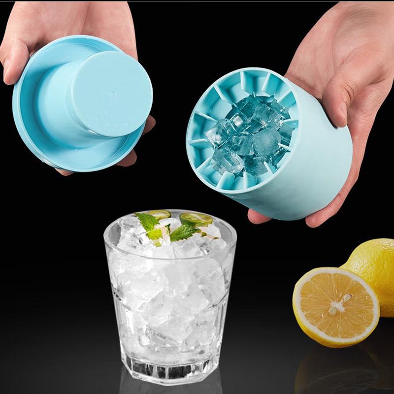 Mini Stampo per Cubetti di Ghiaccio in Silicone Secchiello per Ghiaccio Rotondo Scatola per Conservazione Ghiaccio Domestico Fai da Te Congelatore per Frigorifero Produttore di Ghiaccio Strumenti Creativi per Bar