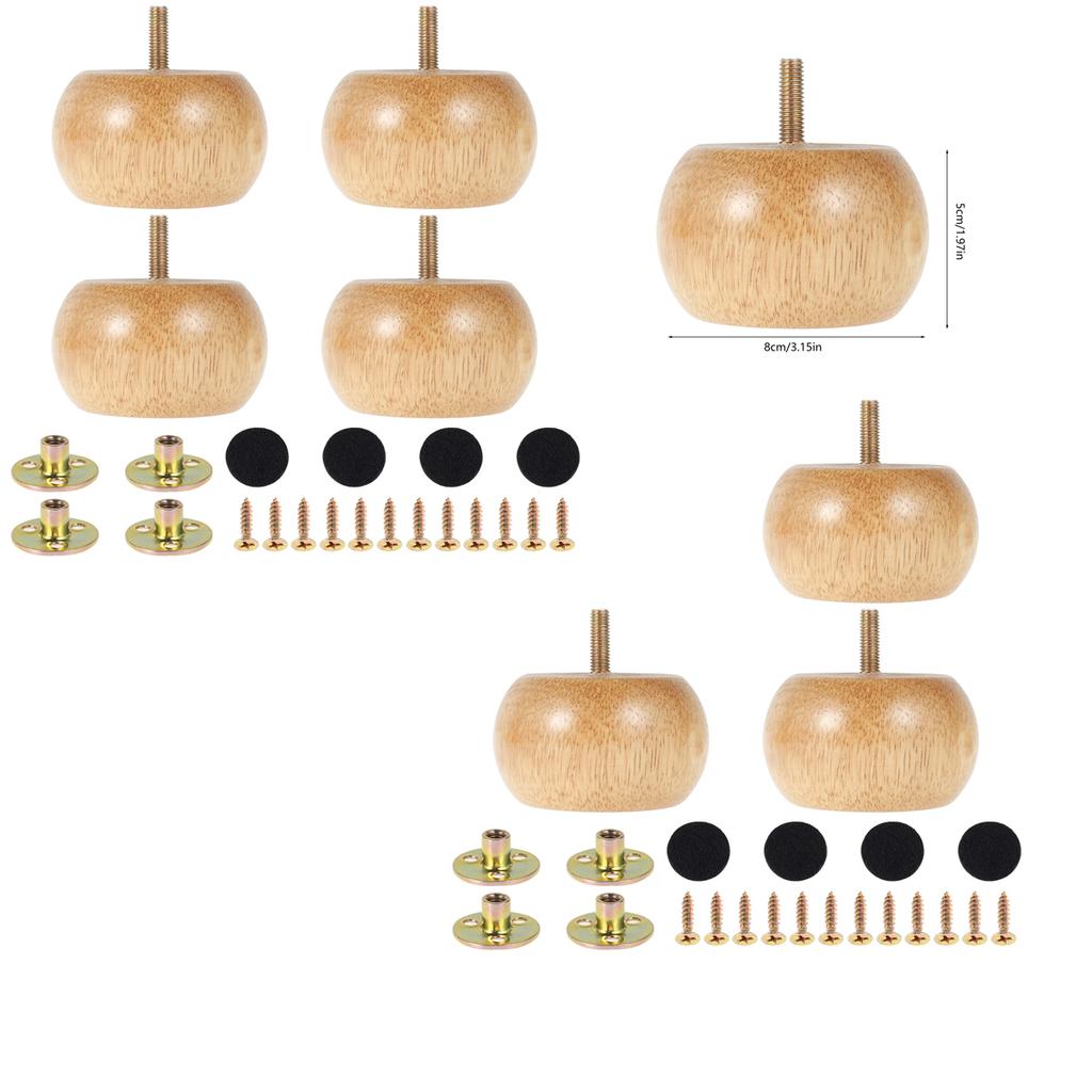 4pcs Wooden Solid Furniture Feet Replacement Sofa Legs Universal for Furniture Couch Chair Furniture Leg Set  Accessories