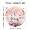 Watercolor Cartoon White Horse Flower Leaf Wall Sticker for Bedroom Living Room Entrance Background Decoration Self-Adhesive