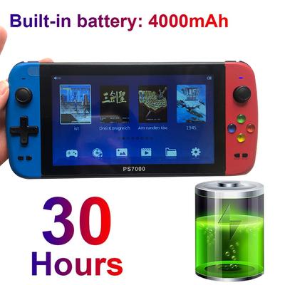 وحدة تحكم بجهاز لعب محمول Ps7000 7 بوصة رباعية النواة A7 1.3 جيجا هرتز شاشة Hd Lcd 6000 + ألعاب ريترو كونسول مشغل ألعاب محمول لـ Psp