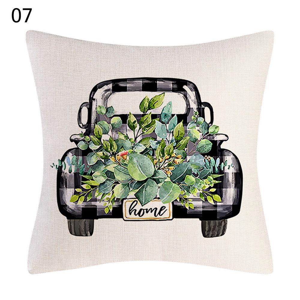 Bloom Decorative Linen Spring Summer Buffalo Plaid Pillow Covers Farmhouse Cushion Covers Throw Pillow Covers for Sofa