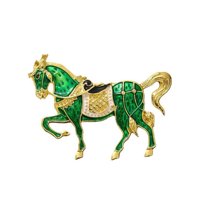 Enamel Alloy War Horse Zodiac Pony Brooch, Vintage Layout, Unisex Fashionable Suit, Lapel Corsage, Accessory Gift