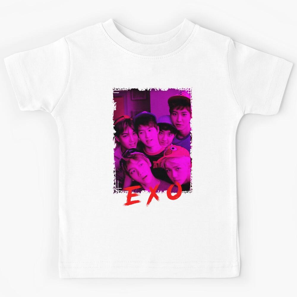 EXO Kpop Group Members Purple Korean Kpop RGB Color Design Kids T-Shirt 170