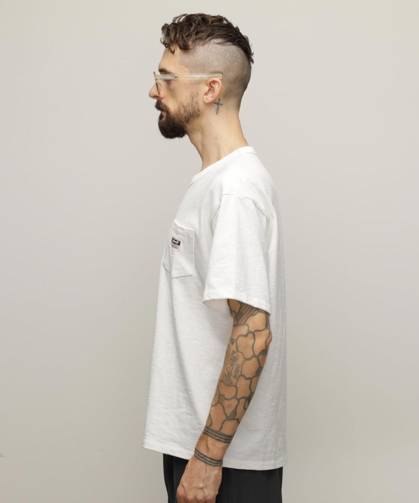 Schott WORK LABEL POCKET T-SHIRT, Men's, Size S, 030, White, 782-5934005