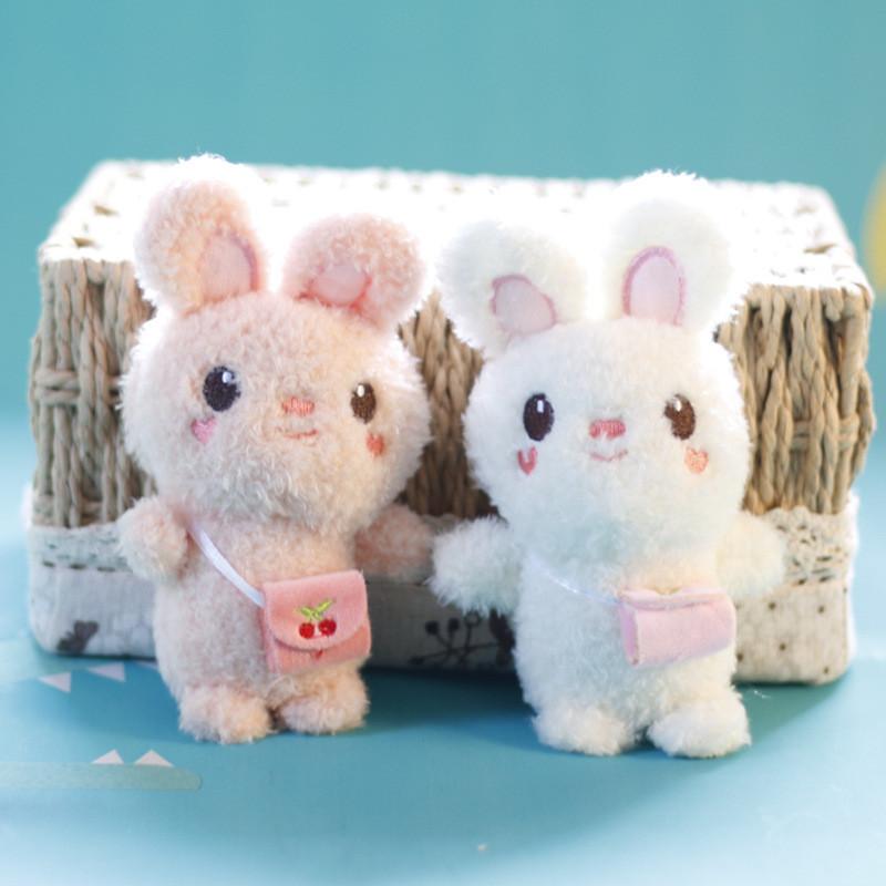 Cute Plush Rabbit Keychain Fluffy And Adorable Stuffed Animal For Backpacks