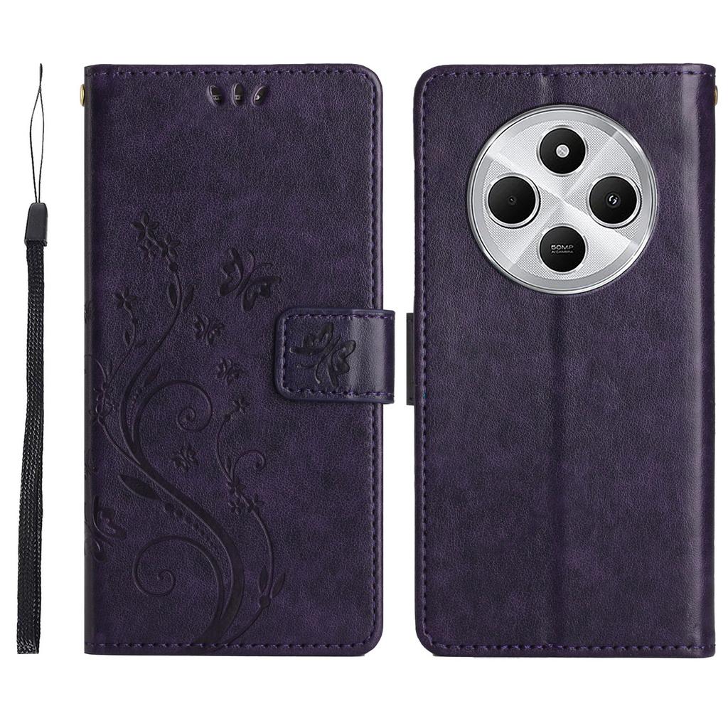 For Xiaomi Poco C75 4G/Redmi 14R 5G/14C 4G Case Pattern Imprint PU Leather Phone Wallet Cover with Strap