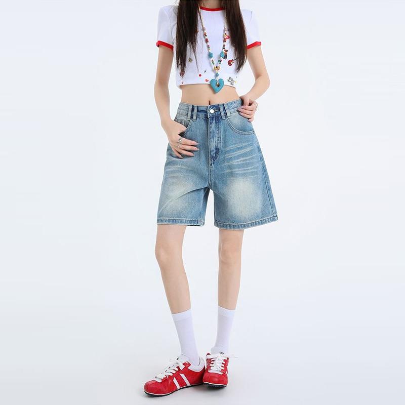 Gedijie High Waist Cowboy Shorts for Women