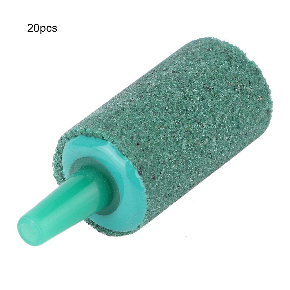 20PCS Green Sandstone Cylinder Aquarium Oxygen Pump Aeration Air Stone Fish Tank Bubble Stones