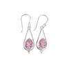 Pear Morganite Gemstone 925 Sterling Silver Jewelry Drop/Dangle Earrings 1.50" EE-14-11