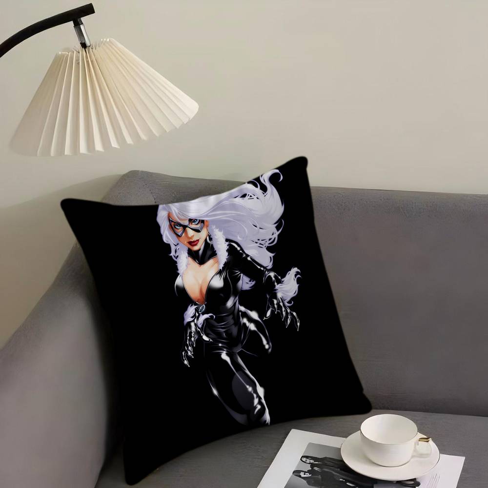 Наволочки с черным котом Домашнее постельное белье Декоративная наволочка Свадебная Супермягкая наволочка 16x16Inch