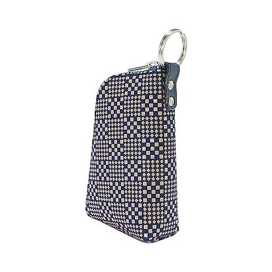 Inden-ya Inden Key Case D, Deer Leather, Navy x White Lacquer, Small Checkerboard Pattern, Special Order Color 4707-14-167