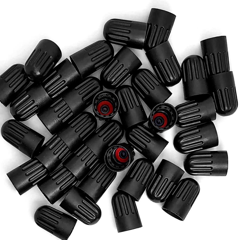 Black Plastic Tire Valve Stem Caps for TR20008 TPMS, Universal Tire Valve Long Caps for Car, Truck, SUV, Bike and Motorcycle