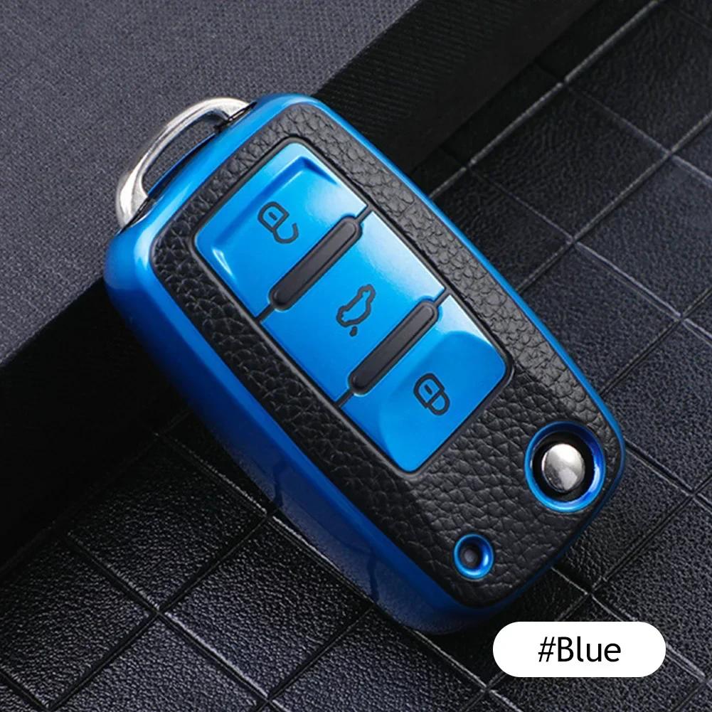TPU Car Key Case Cover for Volkswagen VW Golf Bora Jetta Polo Golf Passat B8 for Skoda Octavia A5 A7 Fabia Seat Ibiza Leon