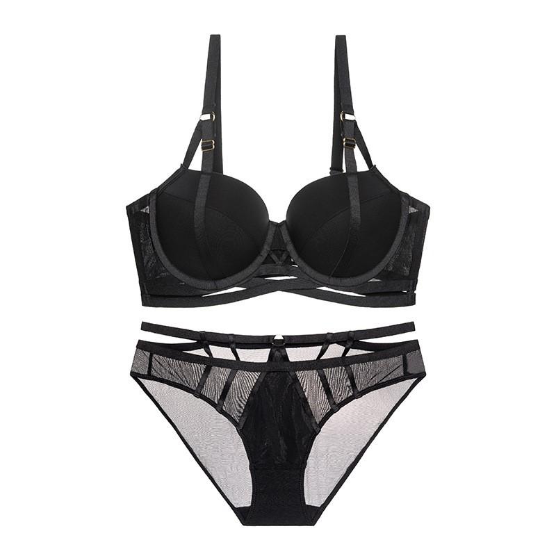French Style Push Up Bra With Thin Top Thick Bottom Cups Side Support Lift 3/4 Coverage Underwire Small Bust