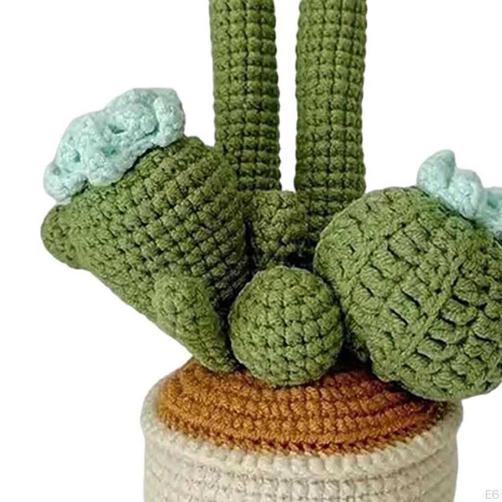 Artificial Crochet Potted Flowers, Hand Knitted Flowers for Office