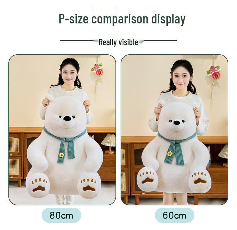 Polar Bear Plush Scarf Companion: Cute Holiday Gift Toy