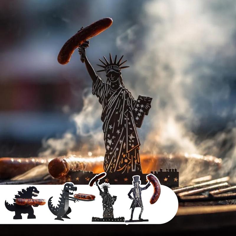 Portable Grill Stand Portable Hot Dog Holder Funny Creative Metal Grill Accessories For Holiday Backyard Events Kitchen Trips