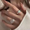 Shell Opal Stone Cuff Rings For Women Girl  New Trend Fashion Personalized Vintage Jewelry Ladies Gifts Party Anillos Mujer