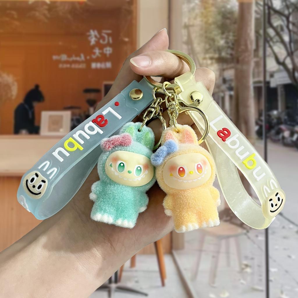 Tide Play Flocking Bow Rabub Doll Keychain Pendant Series Bag Pendant Keychain Pendant