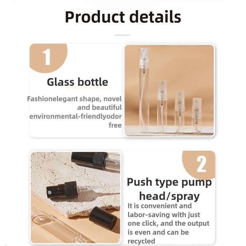 1CS 2ml 3ml 5ml 10ml Mini Bottles Empty Containers Portable Perfume Bottles Spray Refillable Cosmetic Samples Glass