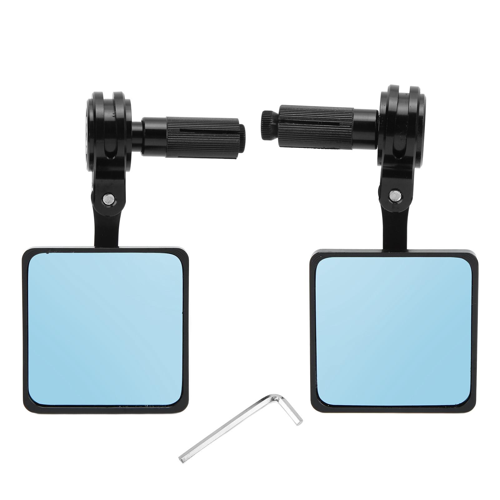 2pcs Universal Handlebar Rear View Mirrors Aluminium Alloy Waterproof for Motorcycle Black