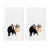 Set of 2 Decorsative Cats Themed Kitchen Towels Quick Drying Dishcloths Hand Towel For Countertop Decors Practical Use