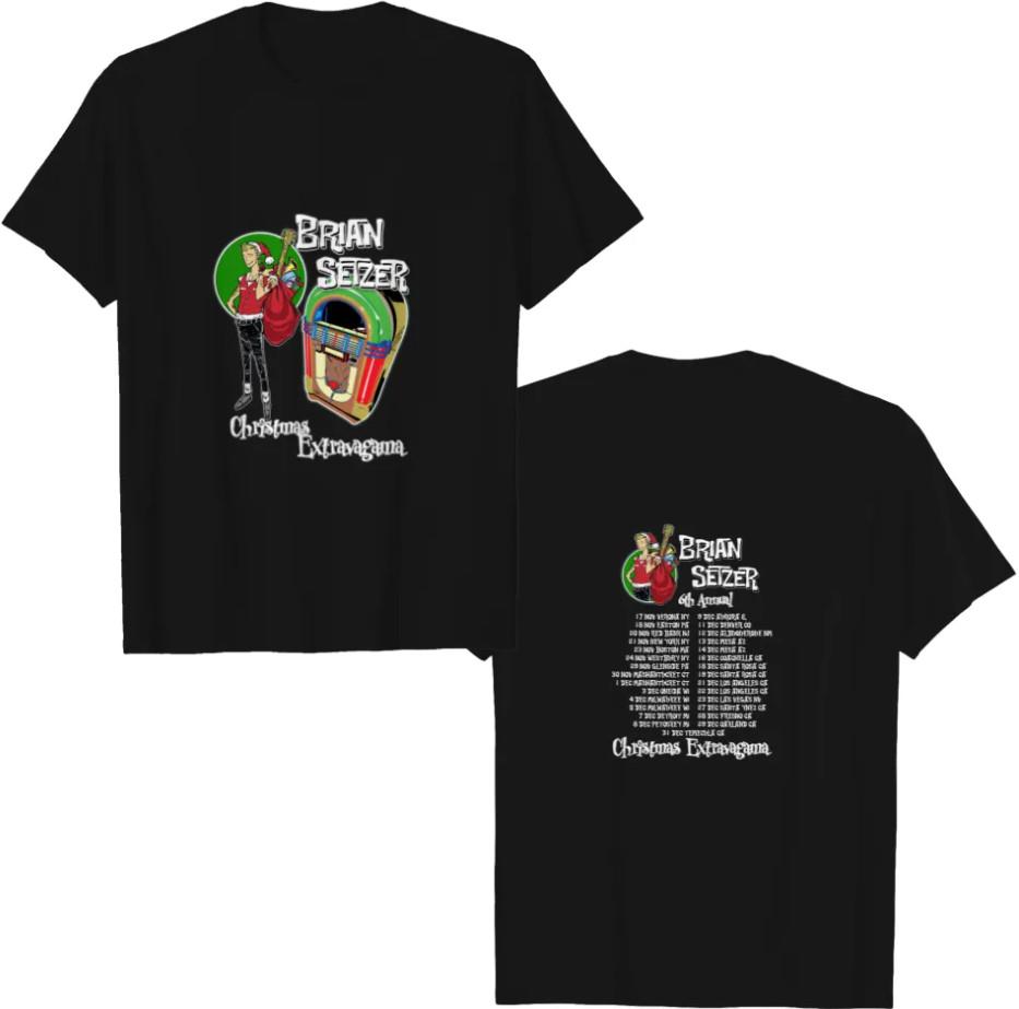 Vtg Brian Setzer Christmas Extravaganza Tour 2007 Double sidedTshirt Unisex T-Shirt XXXL
