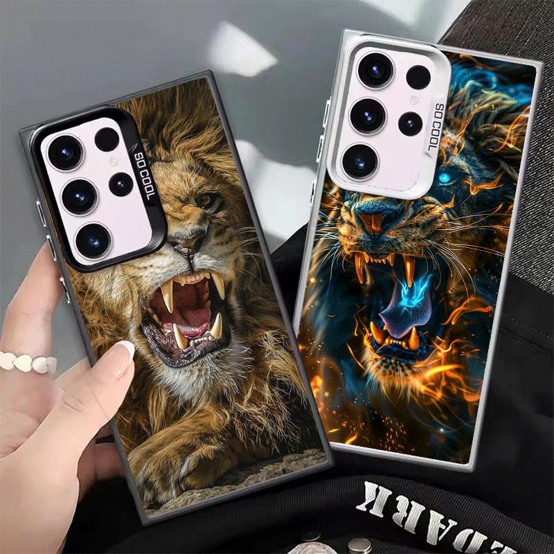 Lion Male Man King Soft Phone Case for Samsung Galaxy S24 S25 FE S26 Edge S23 Ultra S22 Plus S21 + Shockproof Cover Back Shell