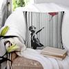 Hey I Fixed It Banksy Shredded Balloon Girl Square Pillowcase Pillow Cover Cushion Comfort Throw Pillow for Home Bedroom