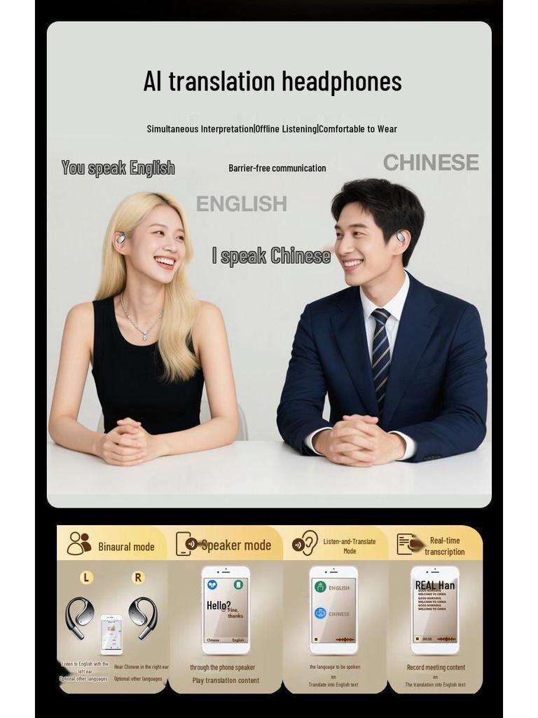 BH32 Wireless Dual-Ear Sports TWS Earphones with AI Translation and Touch Control, Bluetooth 5.4, Digital Display