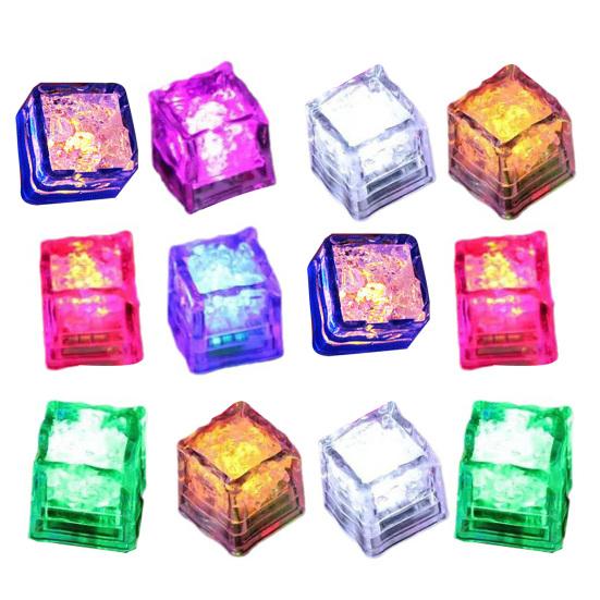 12 ks LED světlo Aktivace tekutinou Měnící barvu Ledové kostky Vícebarevné 7barevné LED Kostky ledu Potravinářské