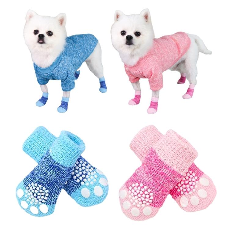2-Pairs Dog Household Socks Pet Hardwood Floor for Hot Pavement Outdoor Booties