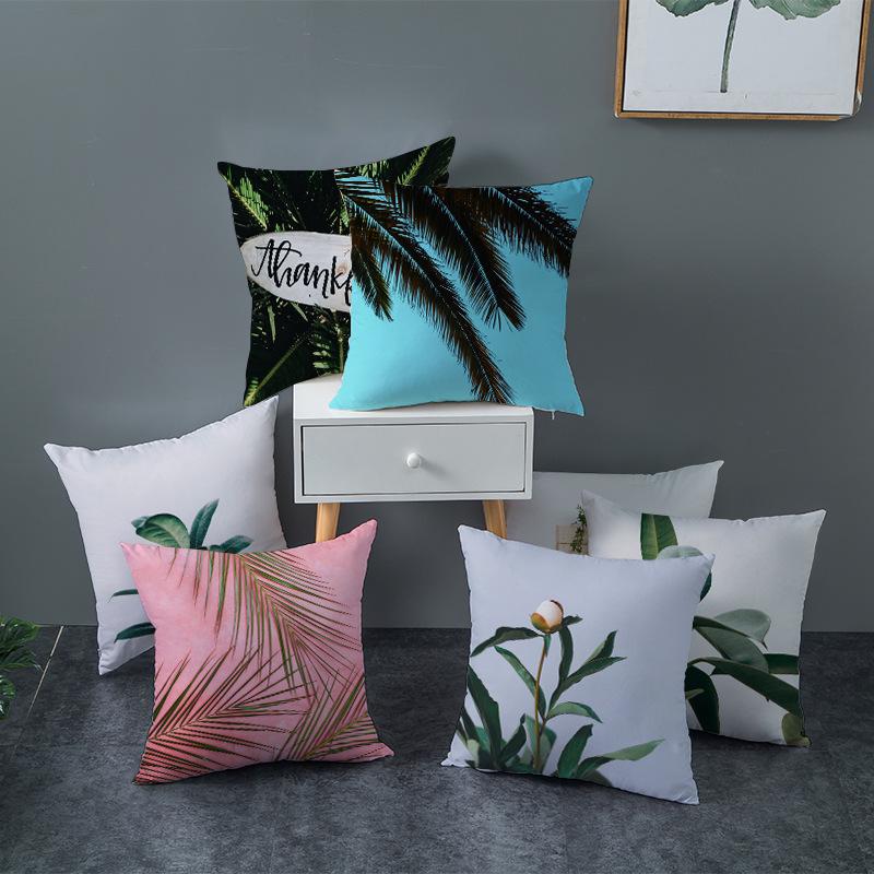 Jasne rośliny tropikalne Letnie artykuły domowe Shopee Dekoracja domu Poszewka na poduszkę z brzoskwiniowej skóry Poduszka