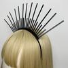 Dark Headband Angel Crown Headband Bridal Tiaras Divine Princess Headpiece Hair Hoop Baroque Spiked Tiaras