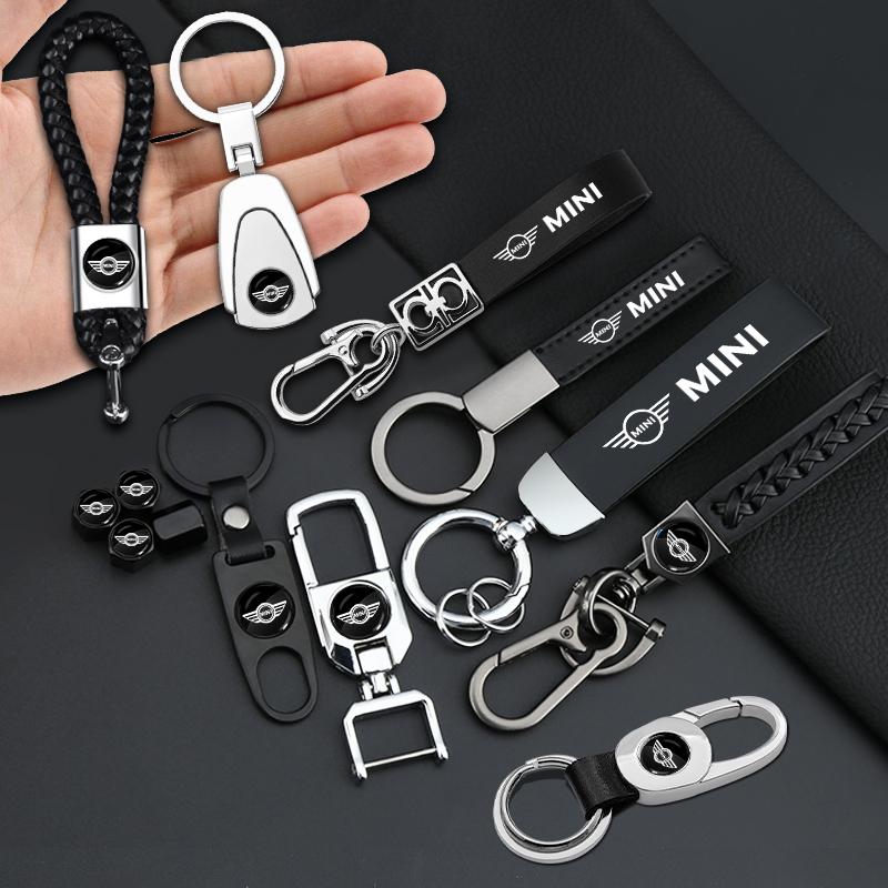 1Pcs Leather Key Chain Car Keyring Pendant Keychain Decor Styling For MINI Cooper Fridge One S F56 R57 R58 R60 JCW Countryman Clubman